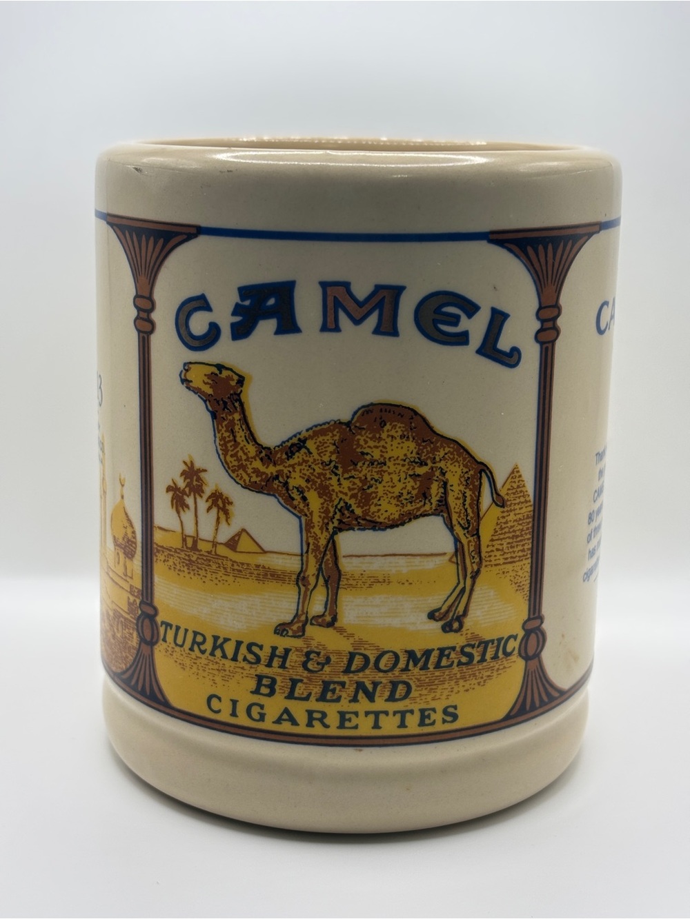 VINTAGE Camel Ceramic Advertising Mug - Cream, Blue, Gold
